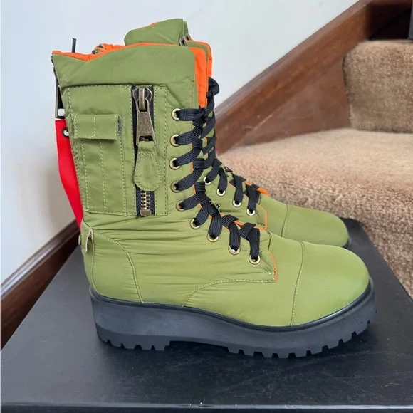 Dolls Kill Shoes Poster Girl Army Green Bomber Kush Combat